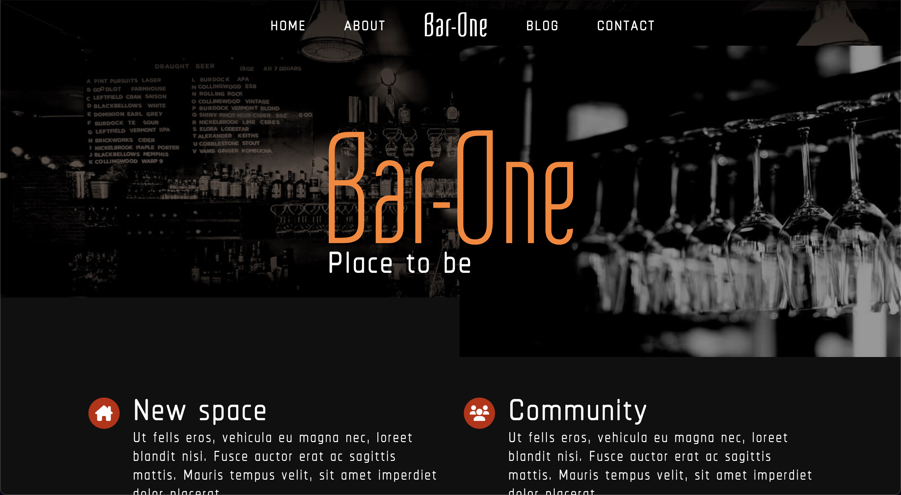 screenshot of my bar-one project